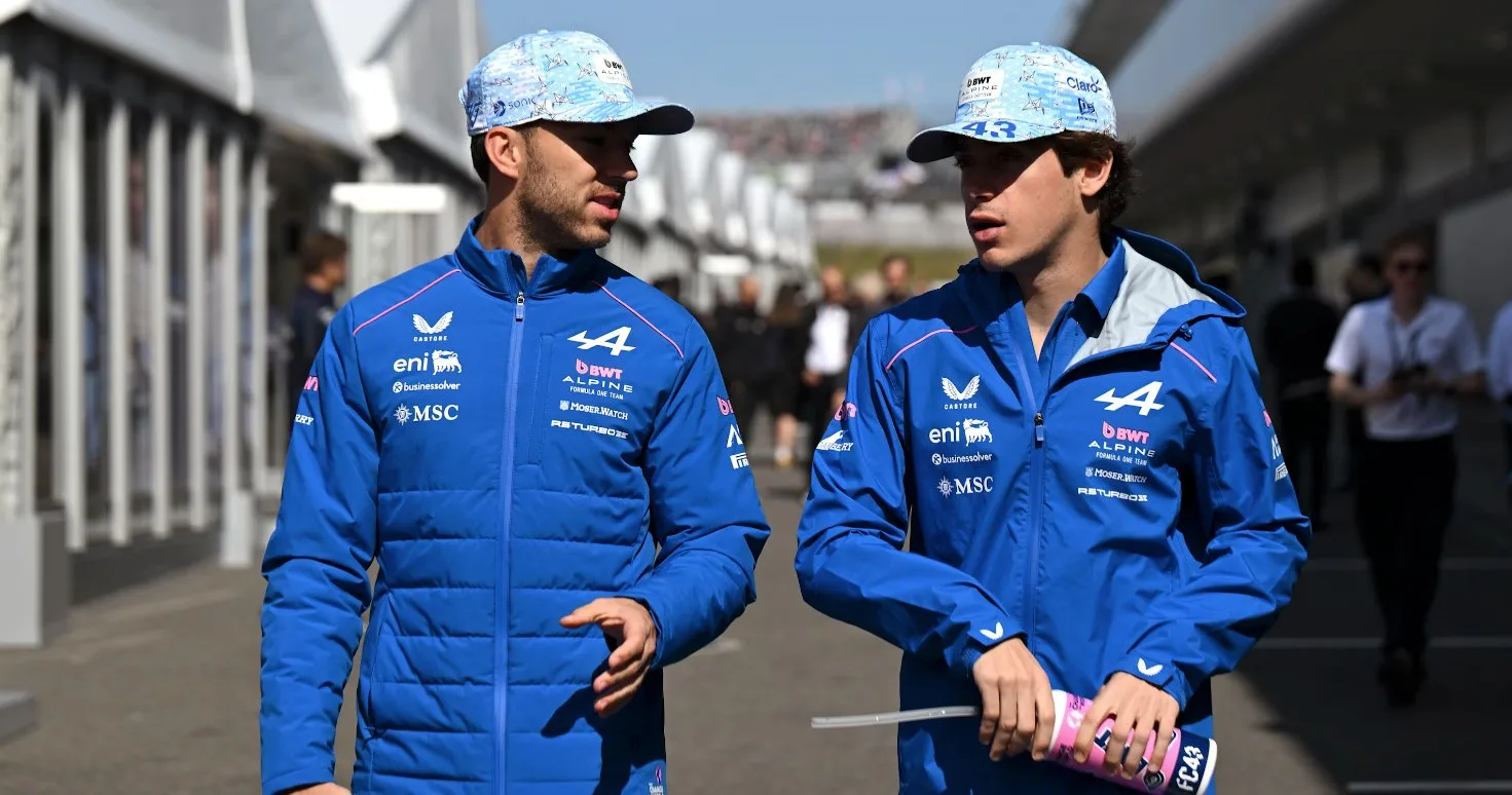Alpine F1 drivers in the paddock