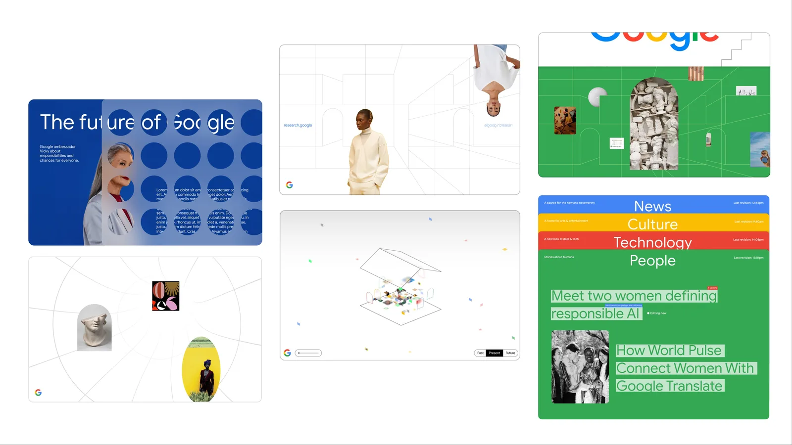 Concepts for the future of Google including a reimagined editorial platform