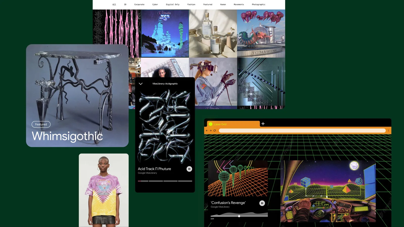 Google VibeLibrary concepts with curated aesthetic collections