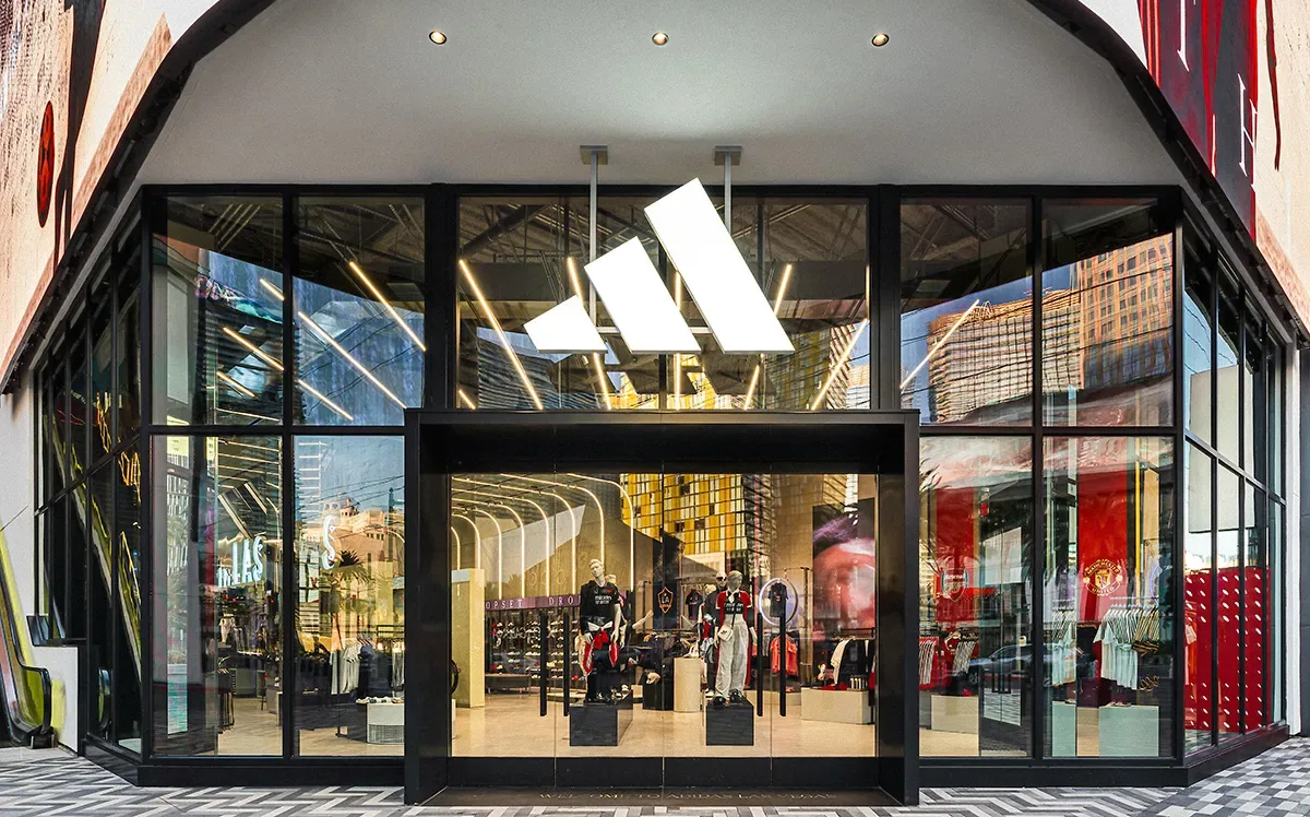 The adidas flagship storefront in Las Vegas