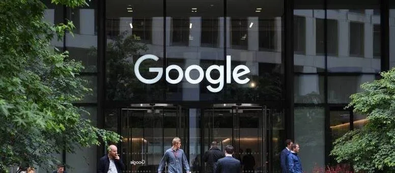 The Google logo on an office building